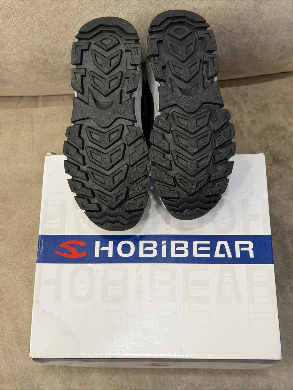 HOBIBEAR Kids Black Gray Camo Winter Snow Boots Size 32 New in Box